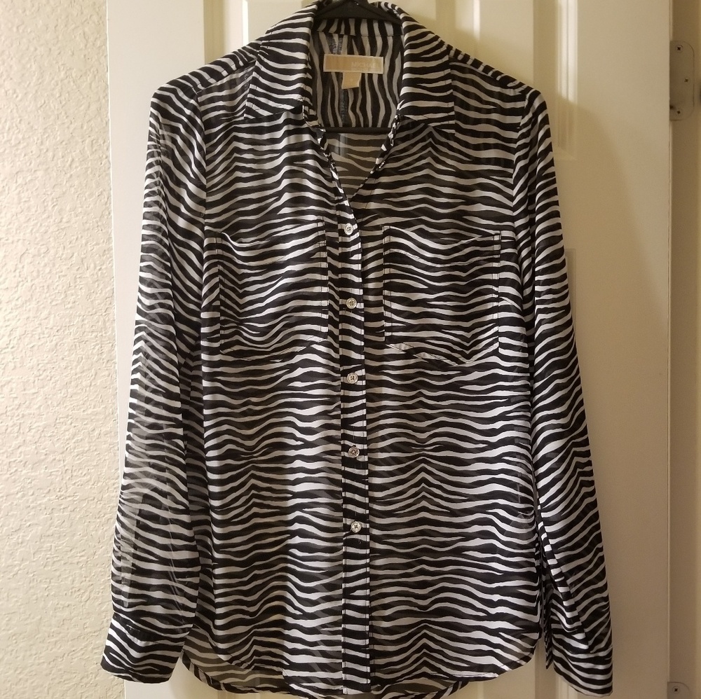 Michael Kors Zebra Striped Blouse